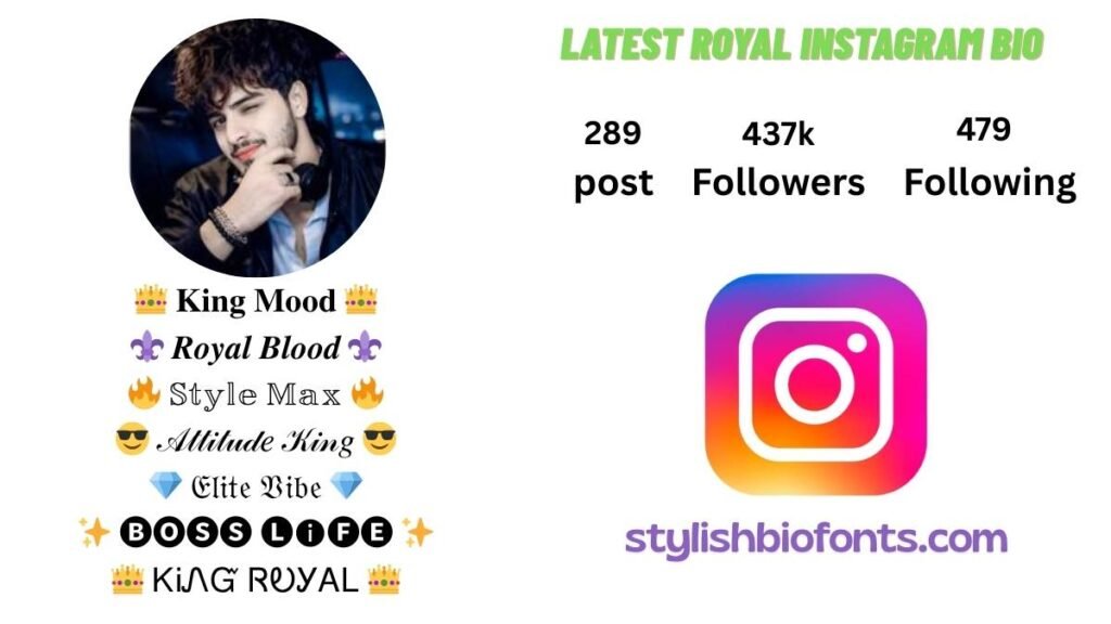 Royal Instagram Bio Font
