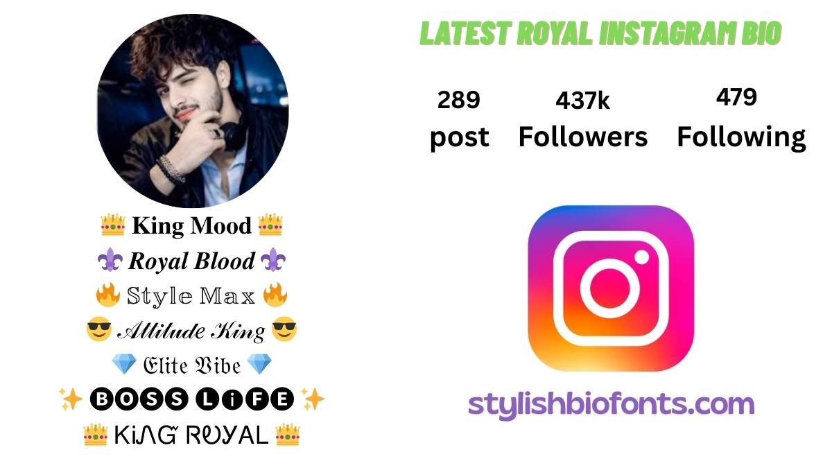 Royal Instagram Bio Font