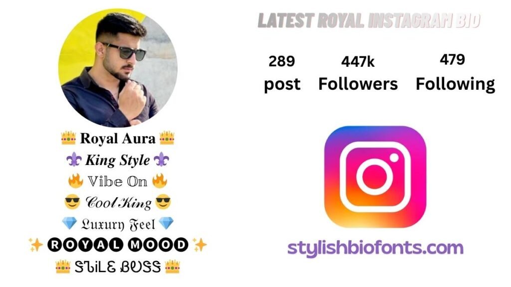 Royal Instagram Bio Font