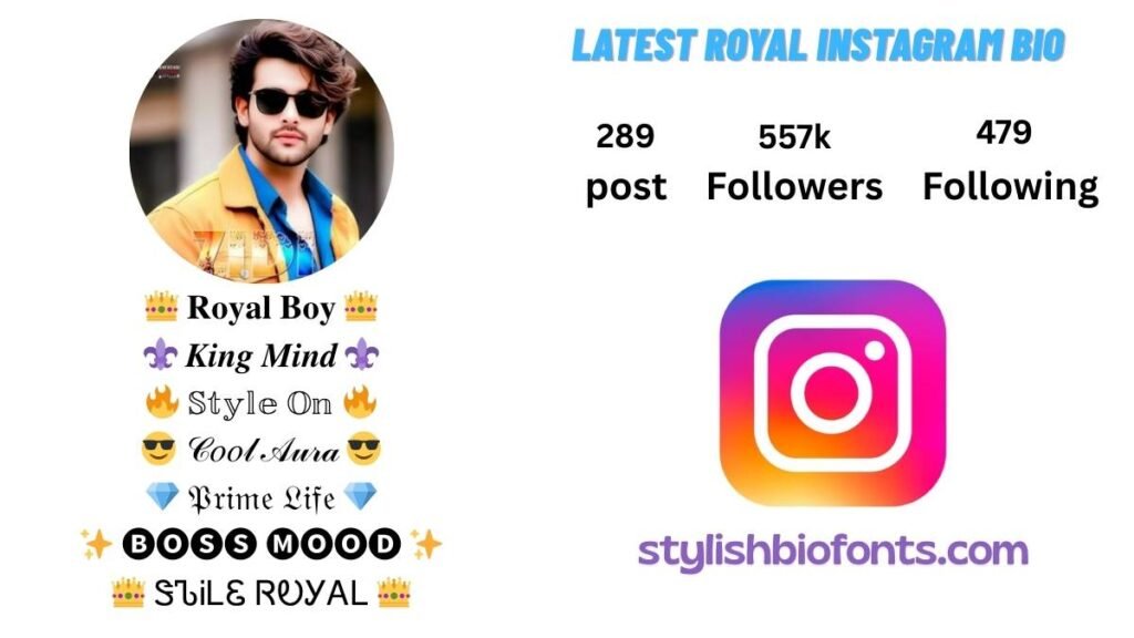 Royal Instagram Bio Font