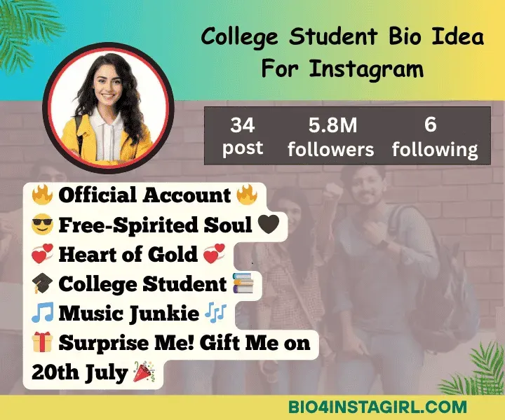 college student bio for instagram