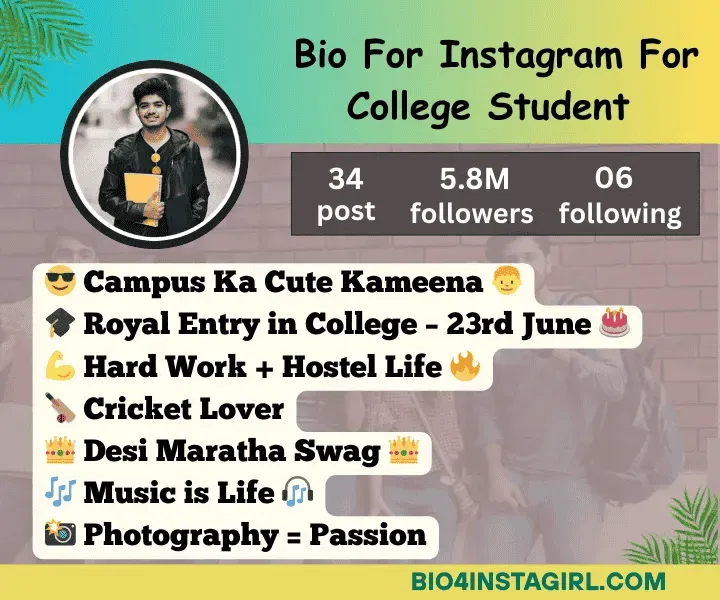 college student bio for instagram