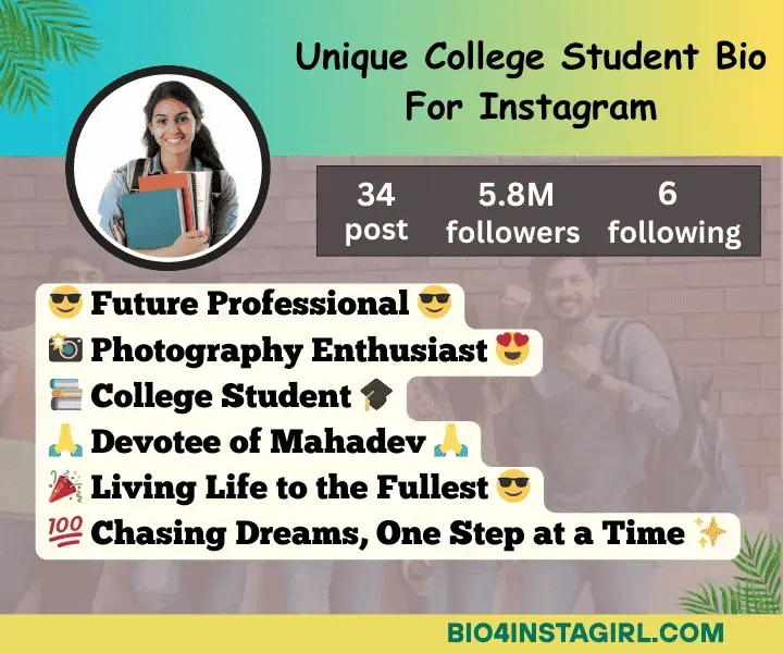 college student bio for instagram